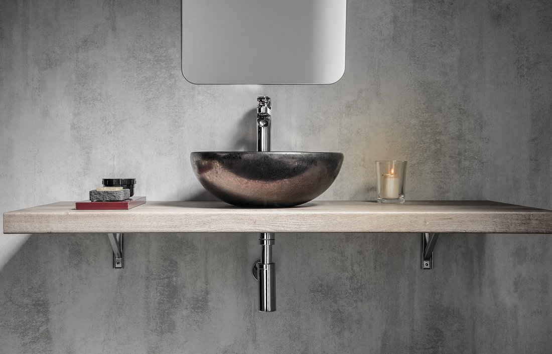 Sapho Attila keramische design waskom 42.5cm koper