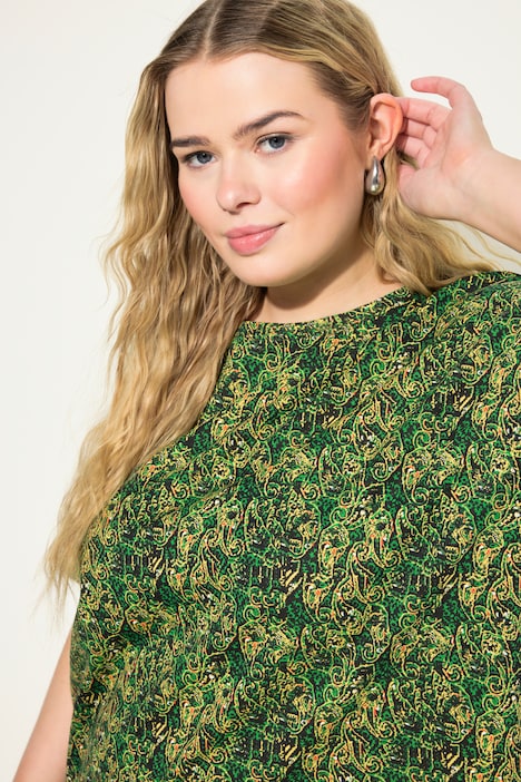 T-Shirt, Rundhals, kleiner Paisley Print