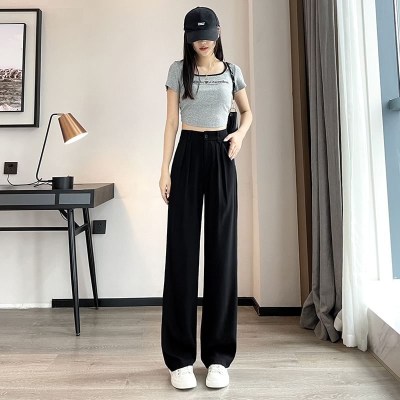 Yupina - Wijde pantalon met hoge taille