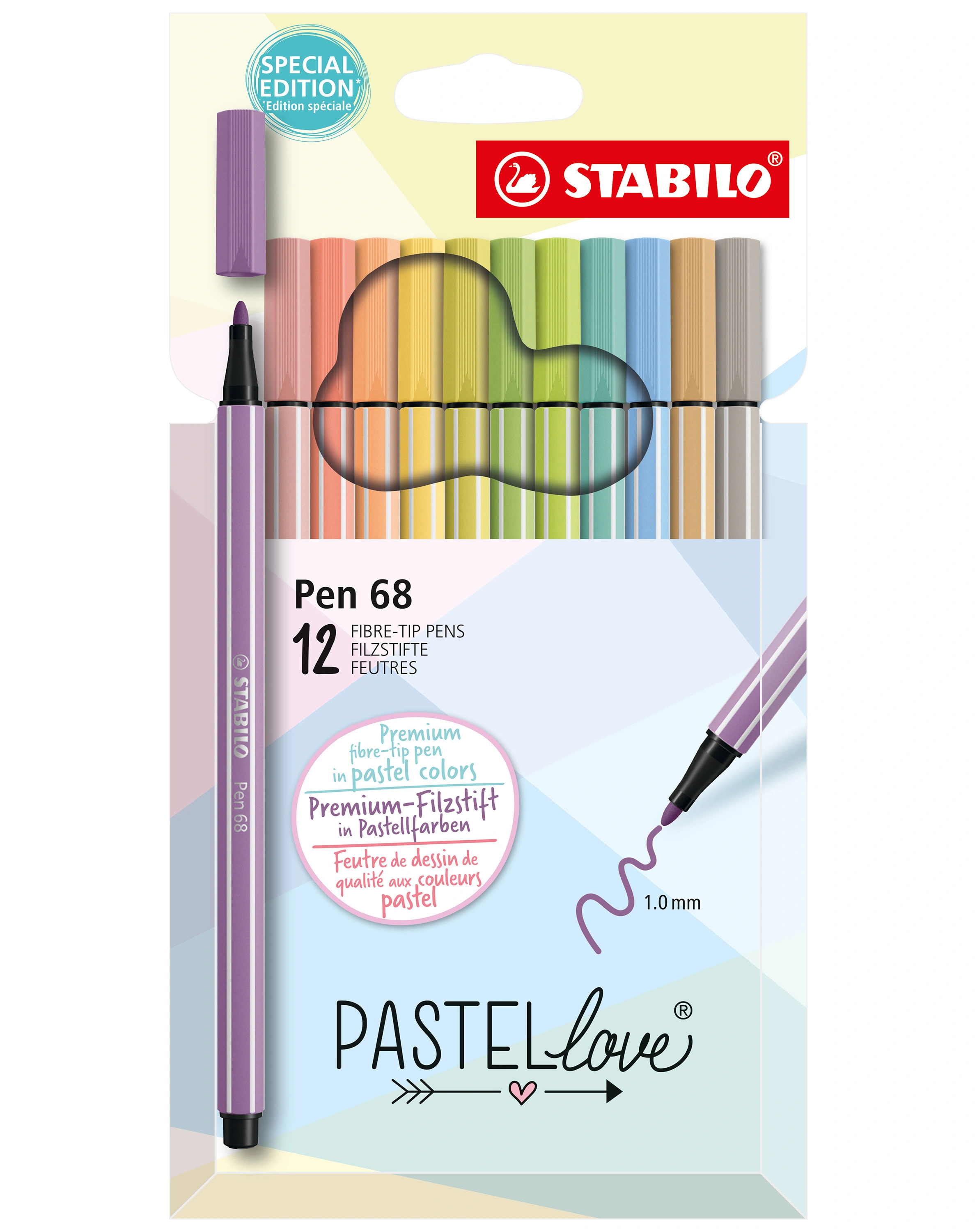 Filzstift STABILO® Pen 68 Pastellove Set 12er-Pack