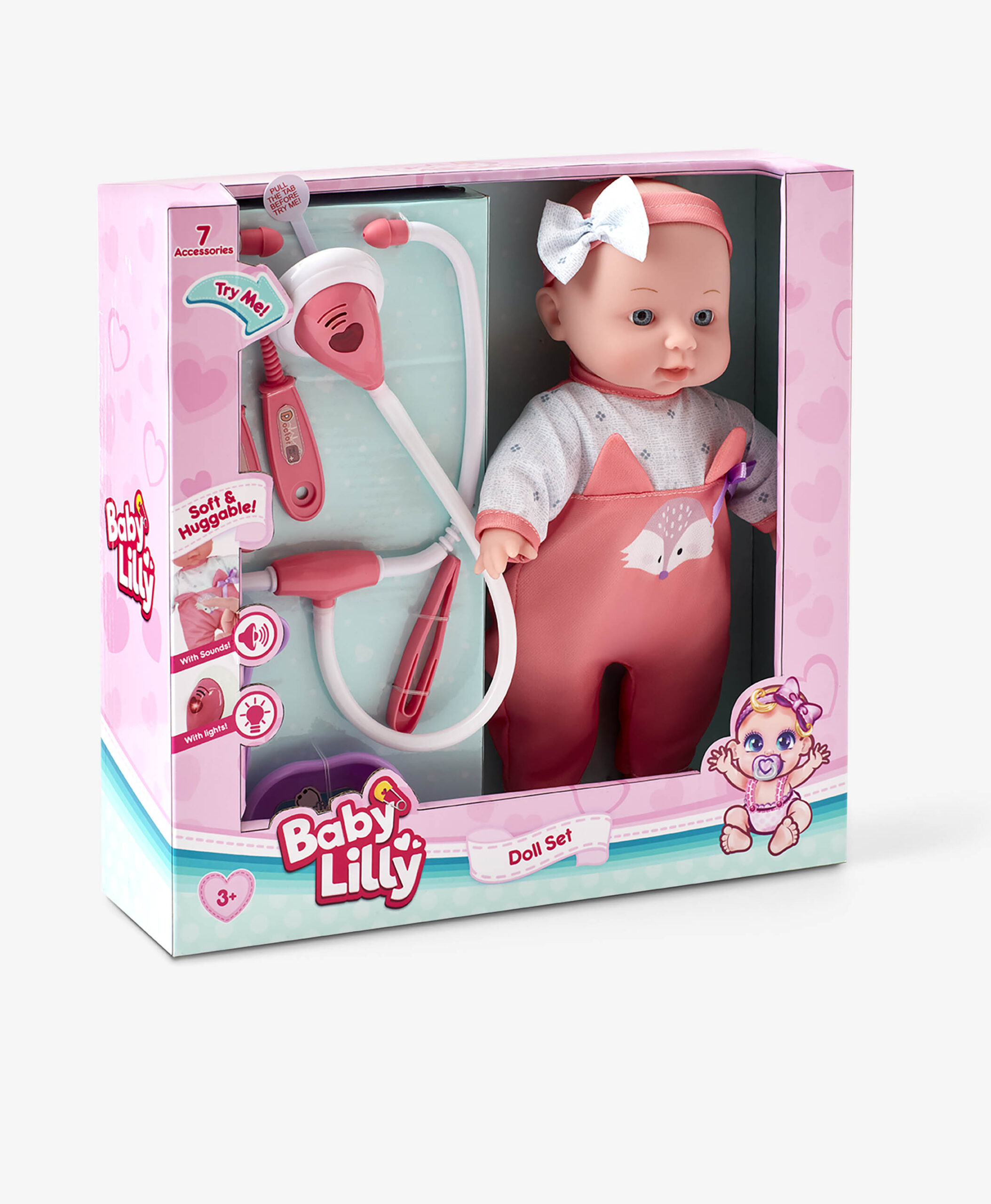 Babypuppe mit Verbandskasten