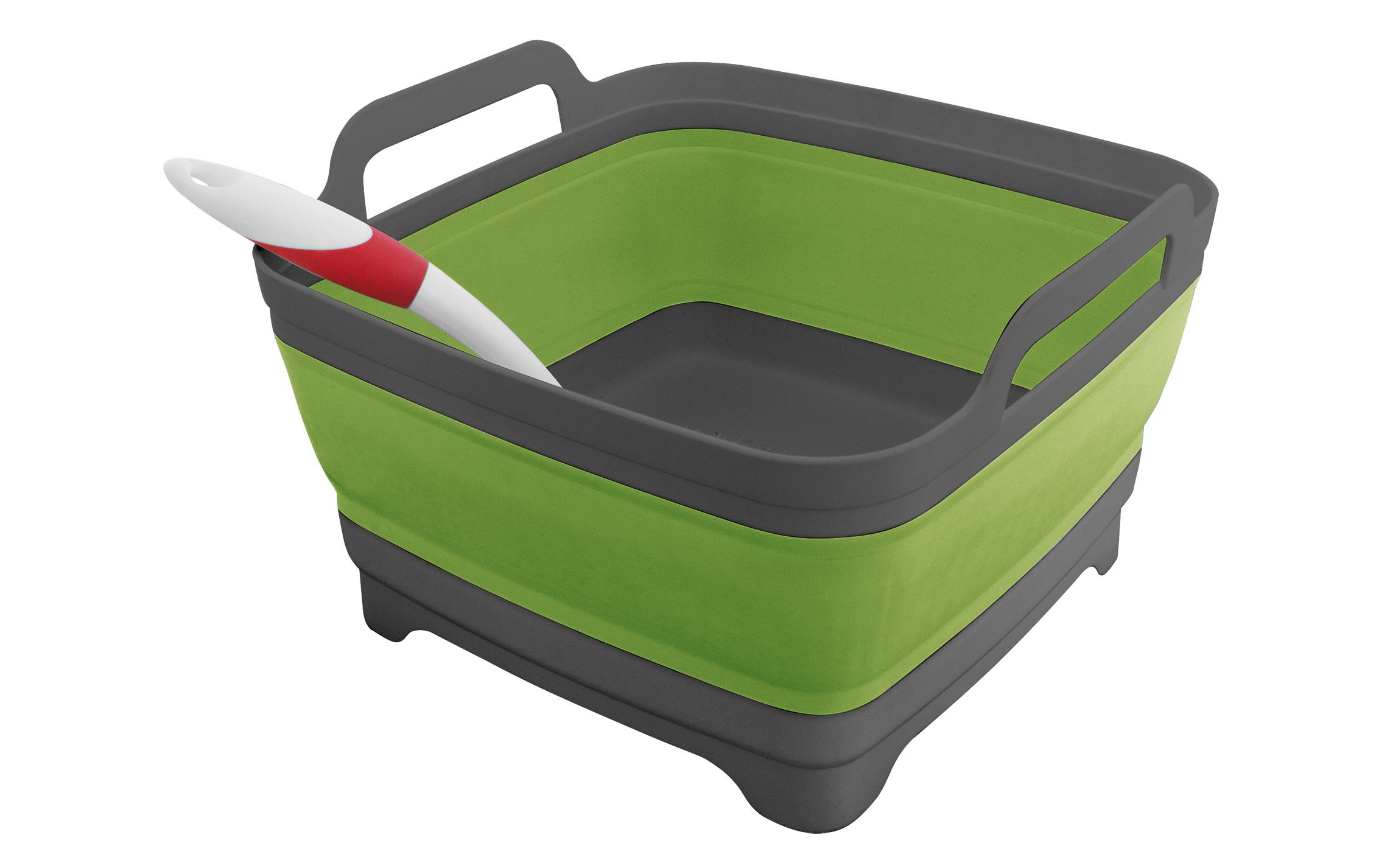 Faltbare Waschschlüssel mit Wasserauflauf, GrünWaschschlüssel für Camper