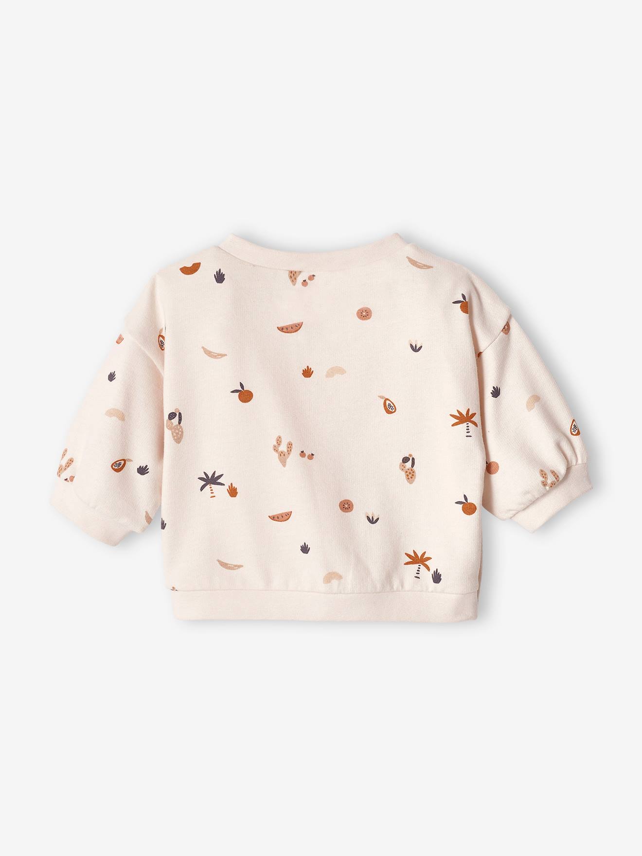Moletom infantil com abertura frontal, branco-creme