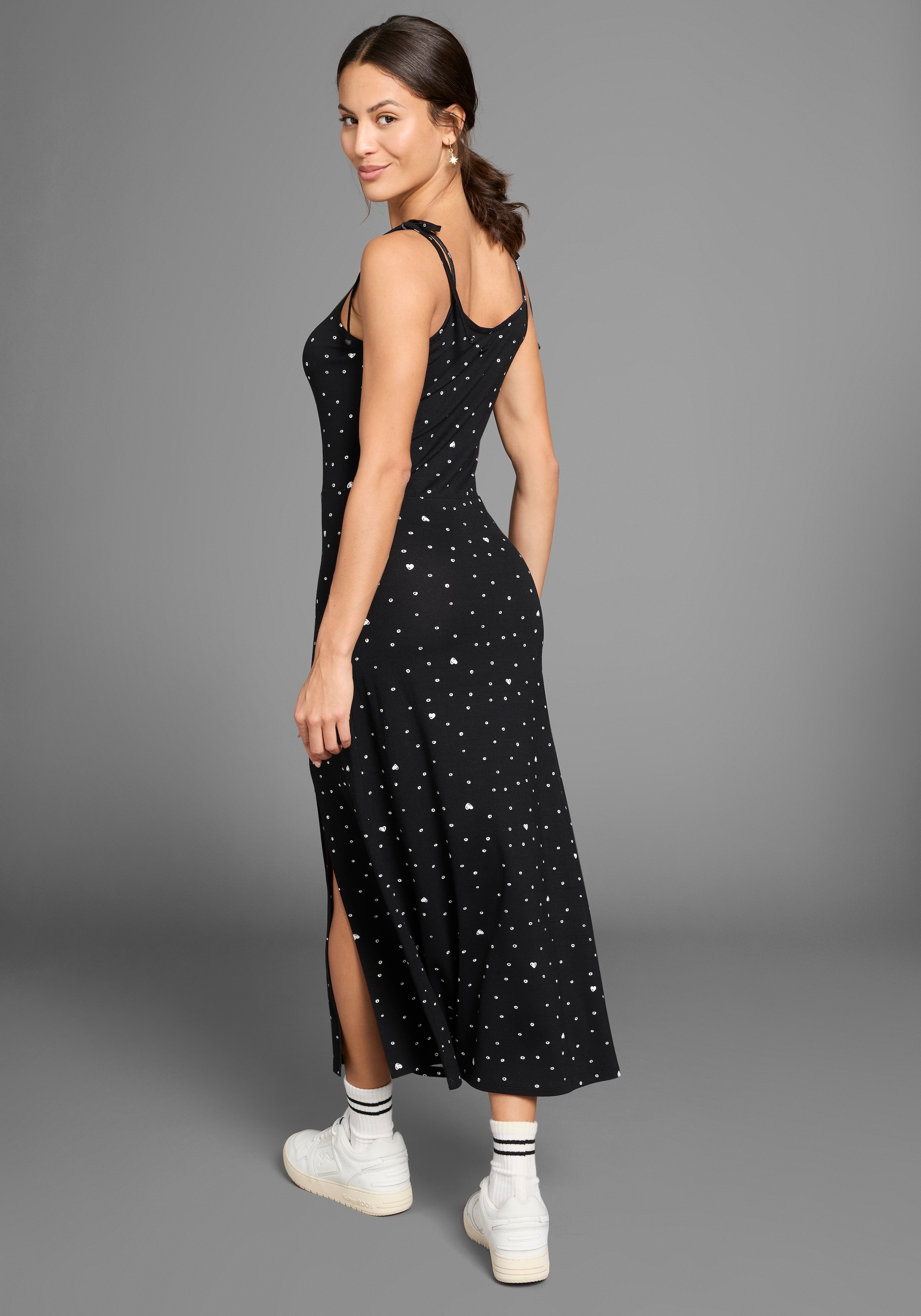 KangaROOS Midikleid mit Spaghetti-Trägern und Schlitz am Saum