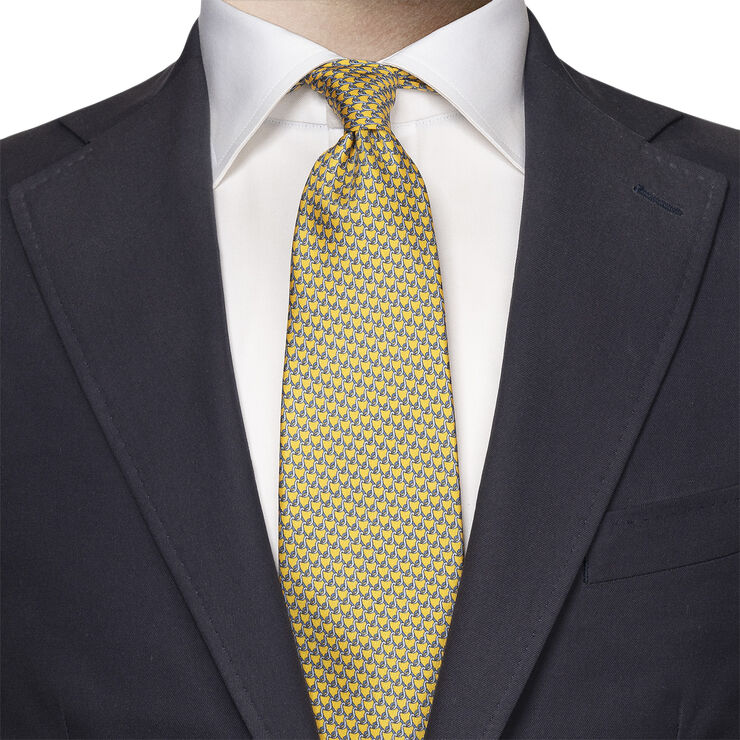 ETON Yellow Geometric Print Silk Tie Gul