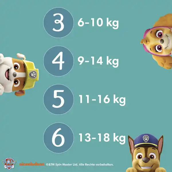 Baby dry Windeln Gr. 6 Extra Large (13-18 kg) Monatsbox Paw Patrol 164ST