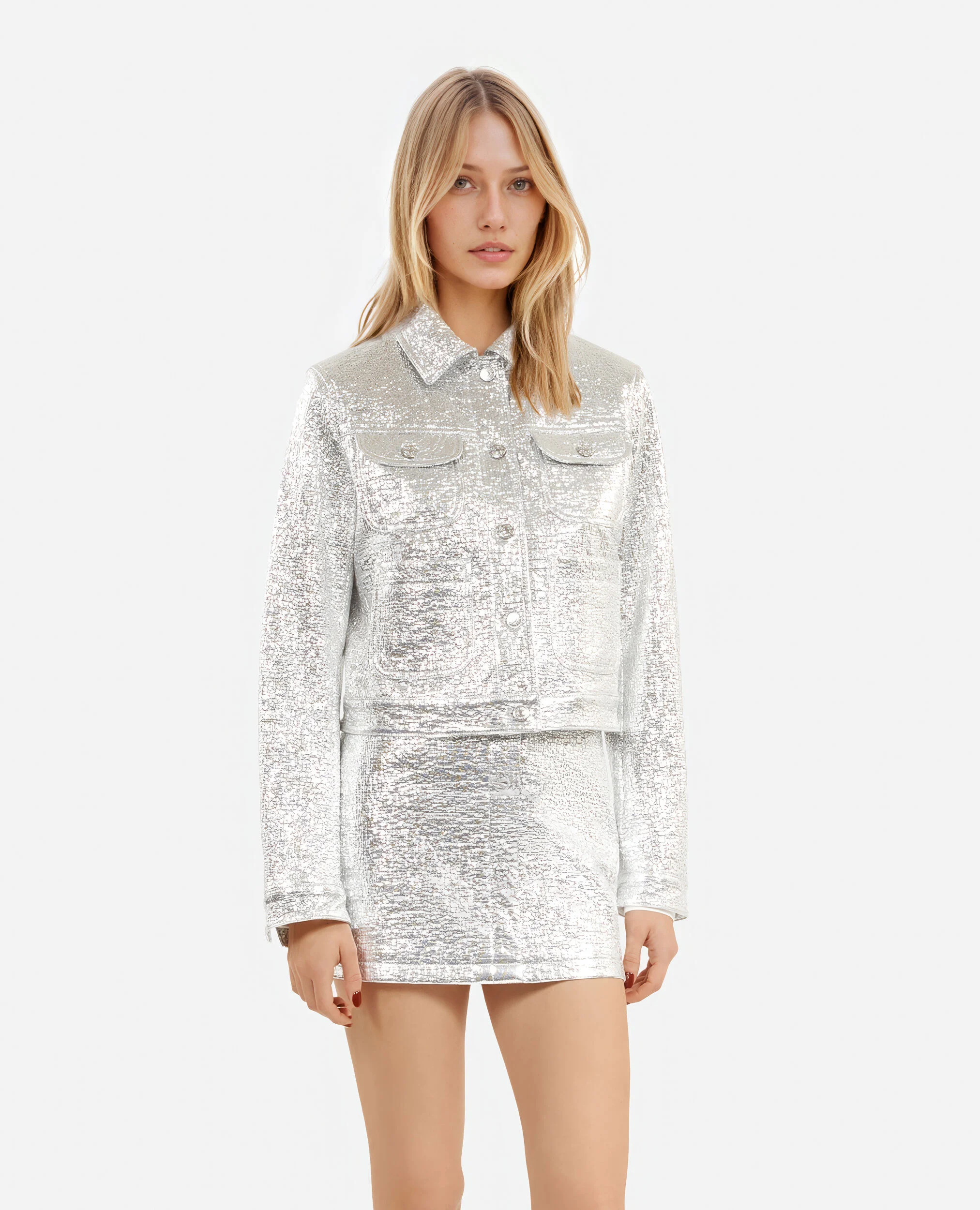 Veste courte argentée