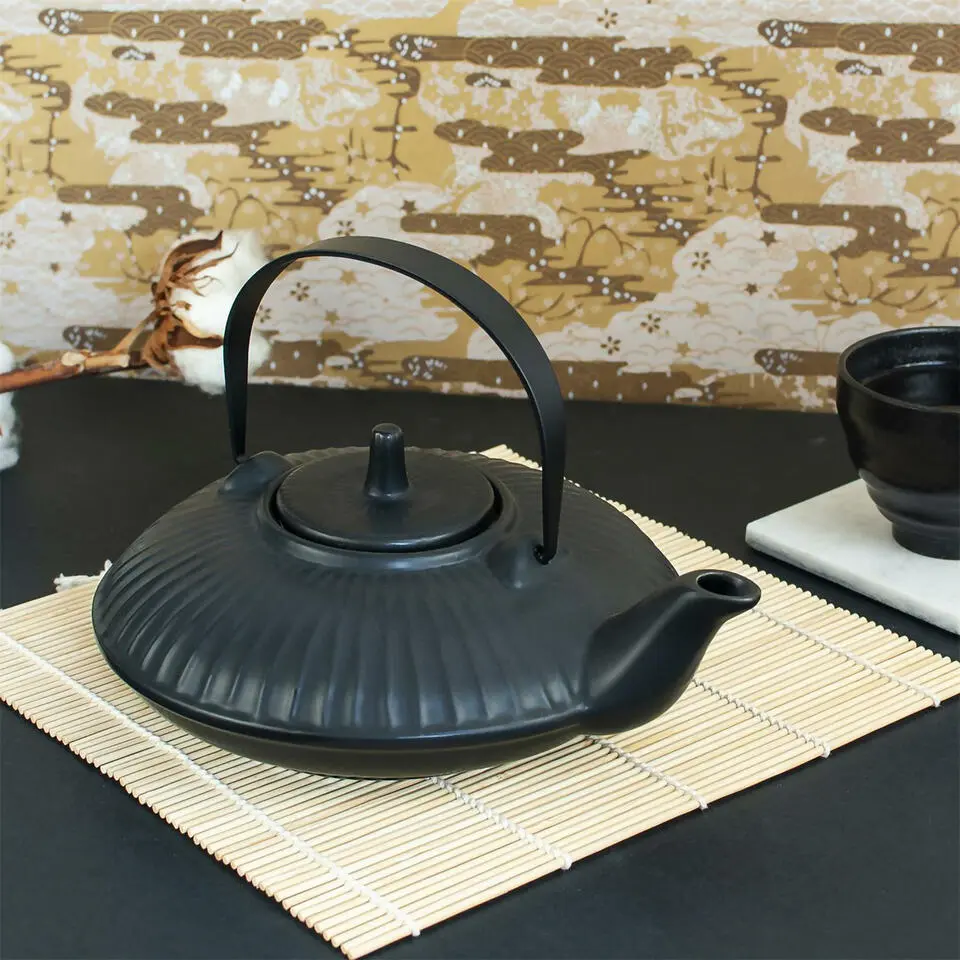 Home Deco Factory Theepot Shanghai - zwart - 600 ml