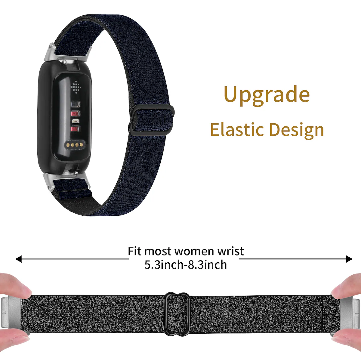 Klokkereim for Fitbit Inspire 3 Nylon Sort Fitbit Inspire 3