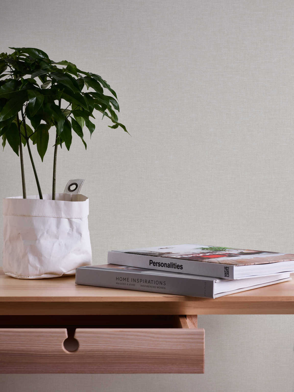 Vliestapete LINEN STYLE - creme - 10 Meter