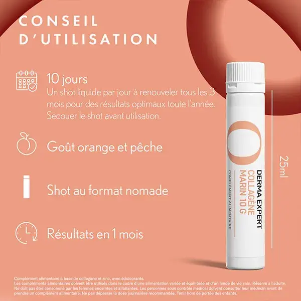 Oenobiol Complément Alimentaire Derma Expert Collagène Marin Anti-âge 10 Shots