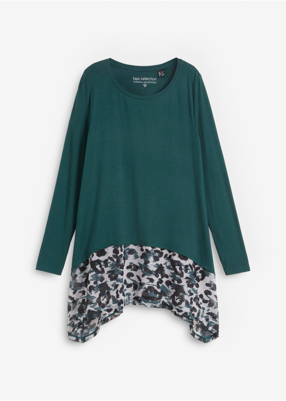 T-shirt à pans avec empiècement en chiffon