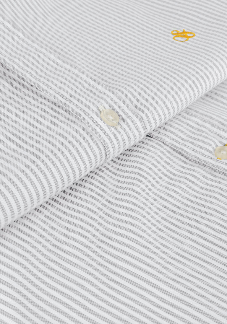 SCOTCH & SODA olijf scotch & soda casual overhemd essential oxford stripe shirt