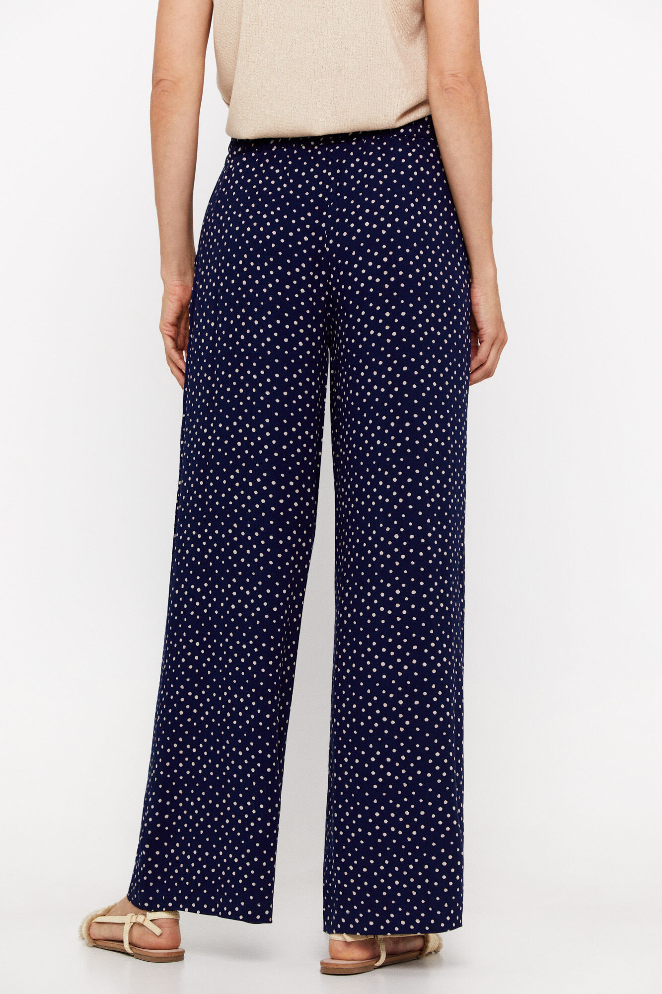 Calças fluidas estampadas - Estampa azul