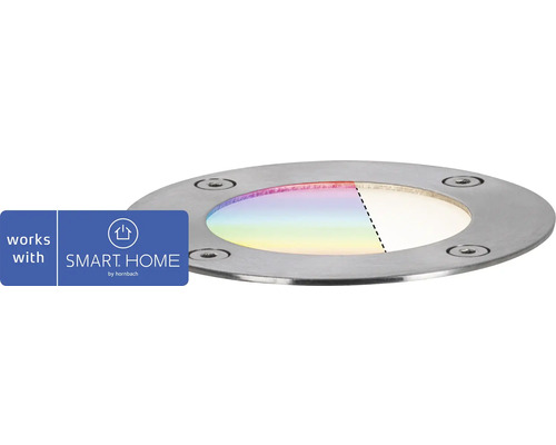 Paulmann Plug & Shine inbouwvloerlamp, enkele spot, RGBW, IP65, 3,6W, 200 lm, 3000-6500 K, zilver, 230/24V, Zigbee