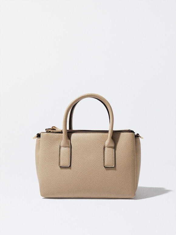 Bolsa tote personalizável com efeito de couro - Marrom