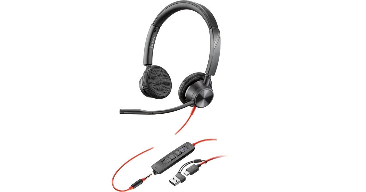 HP PolyBlackwire 3325 Stereo USB-C on-ear headset  (Zwart, Pc)