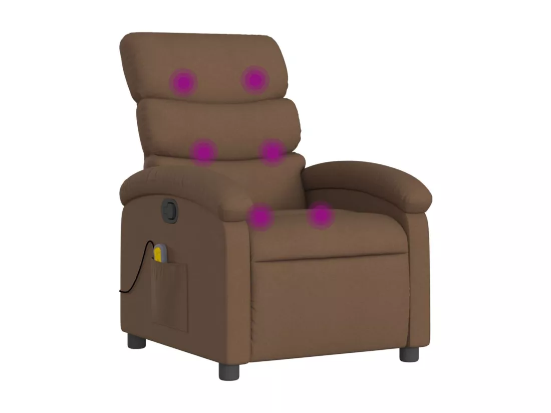 Fauteuil massant inclinable Marron Tissu