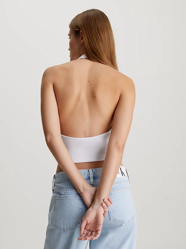 Top Milano com forro em malha e decote halter