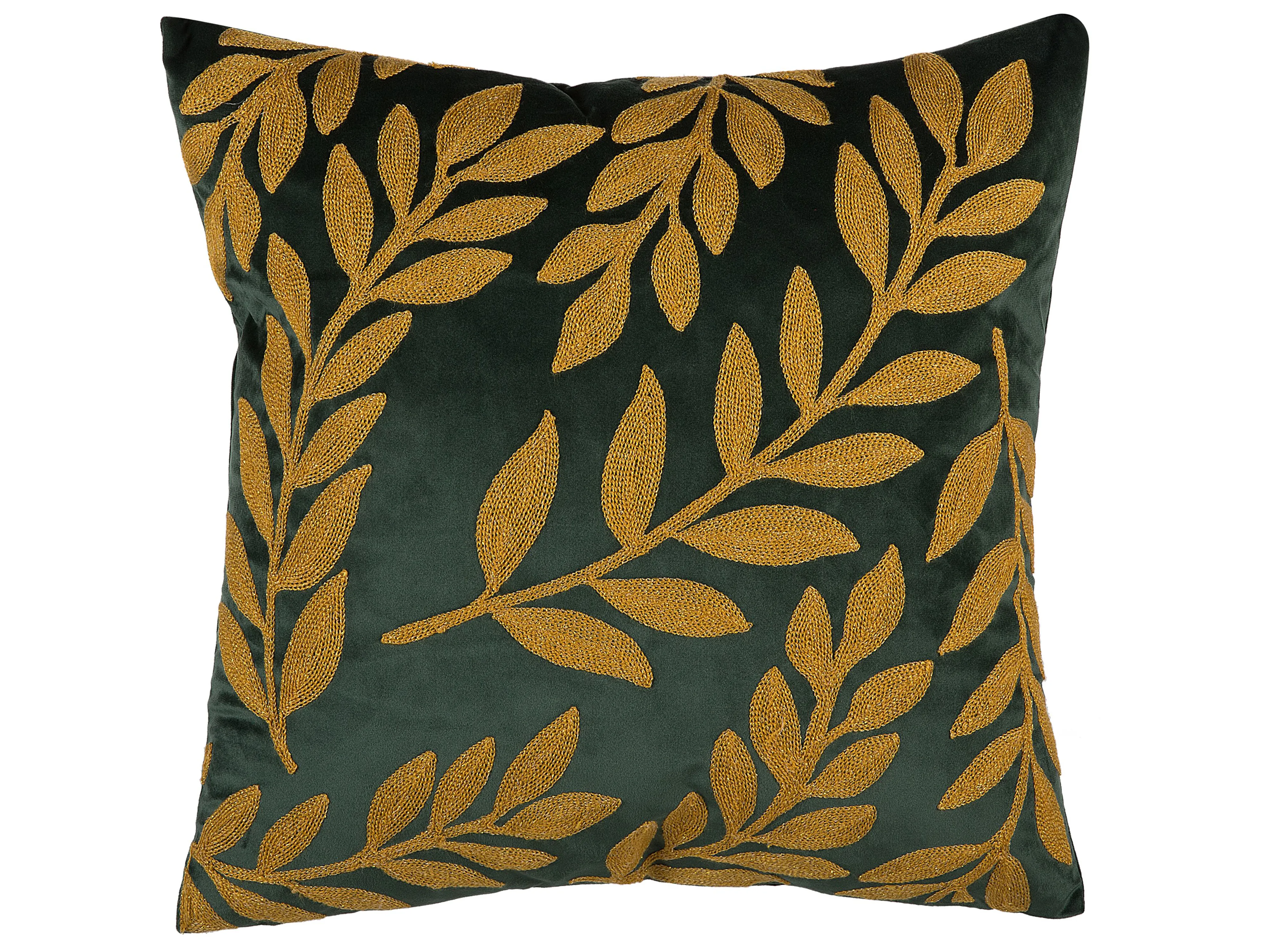 Set van 2 sierkussens MISTLETOE Fluweel 45 x 45 cm Groen Goud bladpatroon