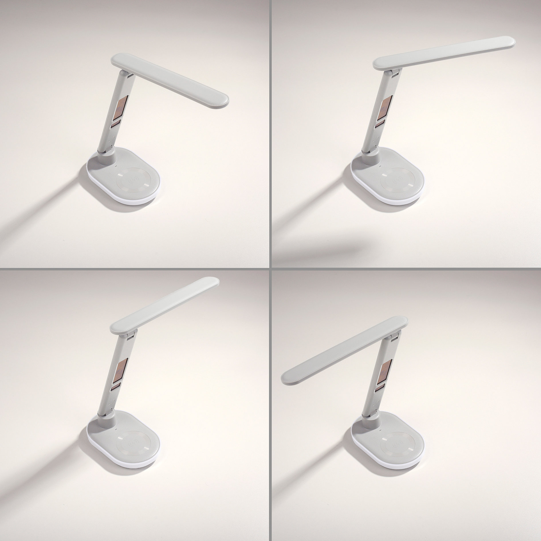LED-Tischleuchte - weiß - Touchdimmer - Wireless Ladefunktion