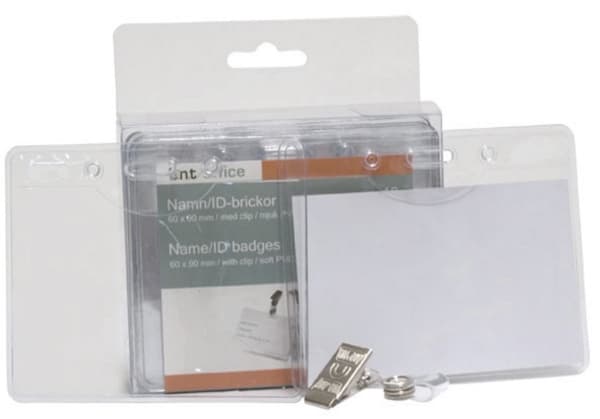 Navneskilte t/ID 60x90mm blød plast liggende format - (10 stk.)