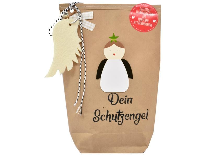 Wunderle Mitbringsel Wundertüte Schutzengel Geschenktüte mit Flügel Schlüsselanhänger
