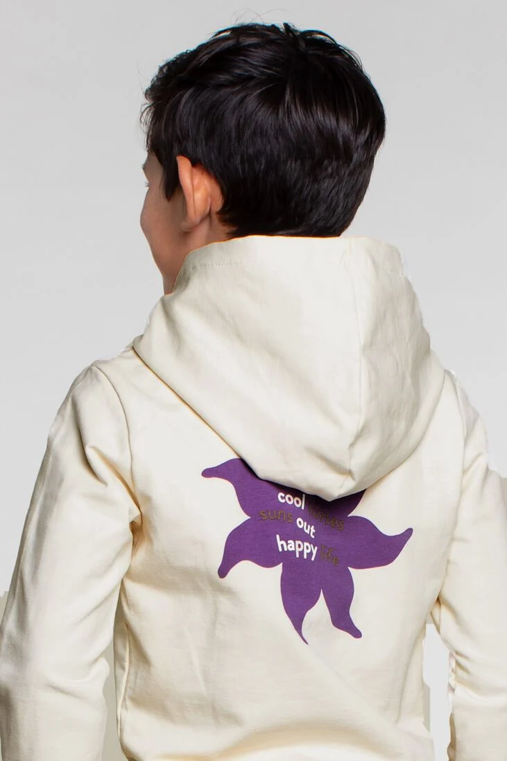 MOODSTREET gebroken wit moodstreet  hoodie front back print