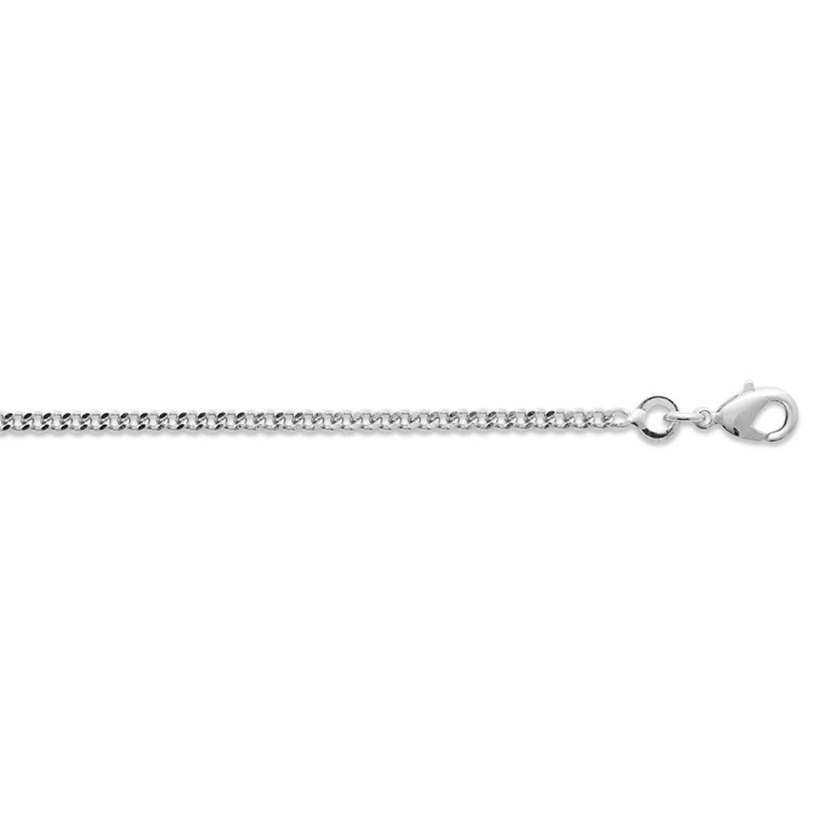 Chaîne Brillaxis maille gourmette argent rhodié 50cm