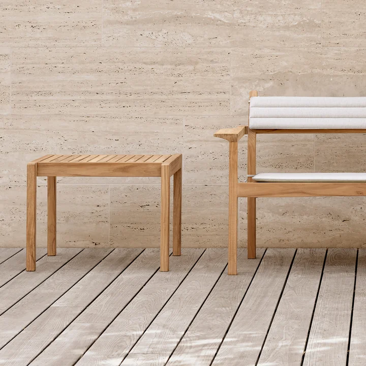 Carl Hansen - AH911 Outdoor Beistelltisch, 59.5 x 48.5 cm, Teak unbehandelt