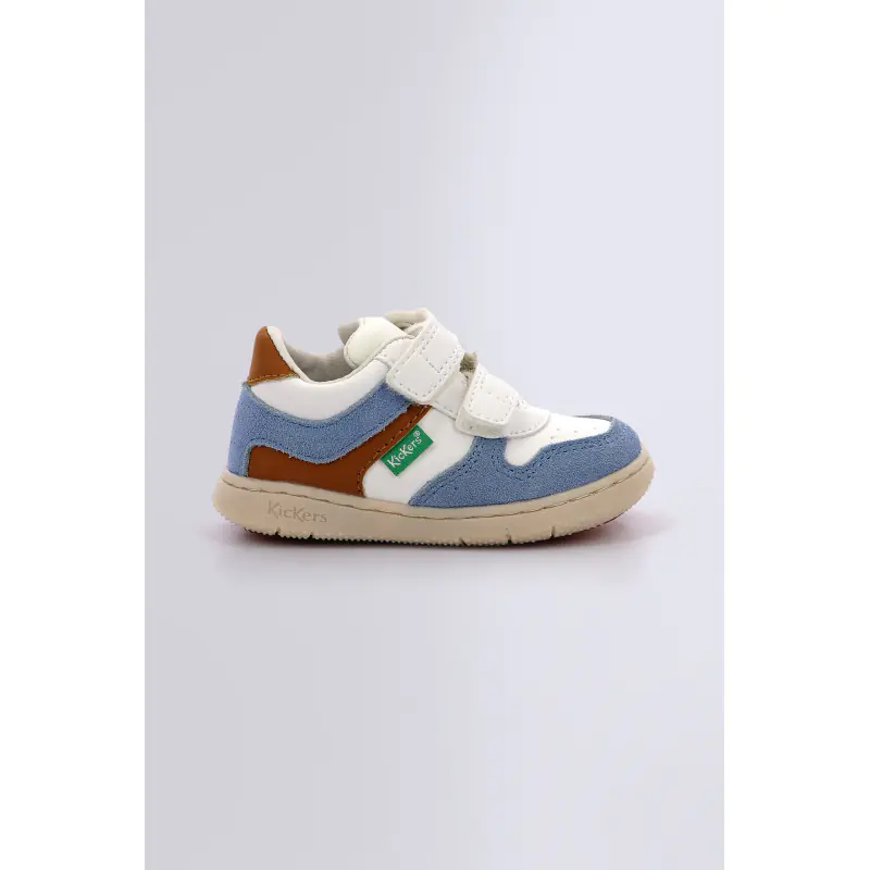 Kickmotion Blanc camel bleu BASKETS BASSES Synthétique Garçon