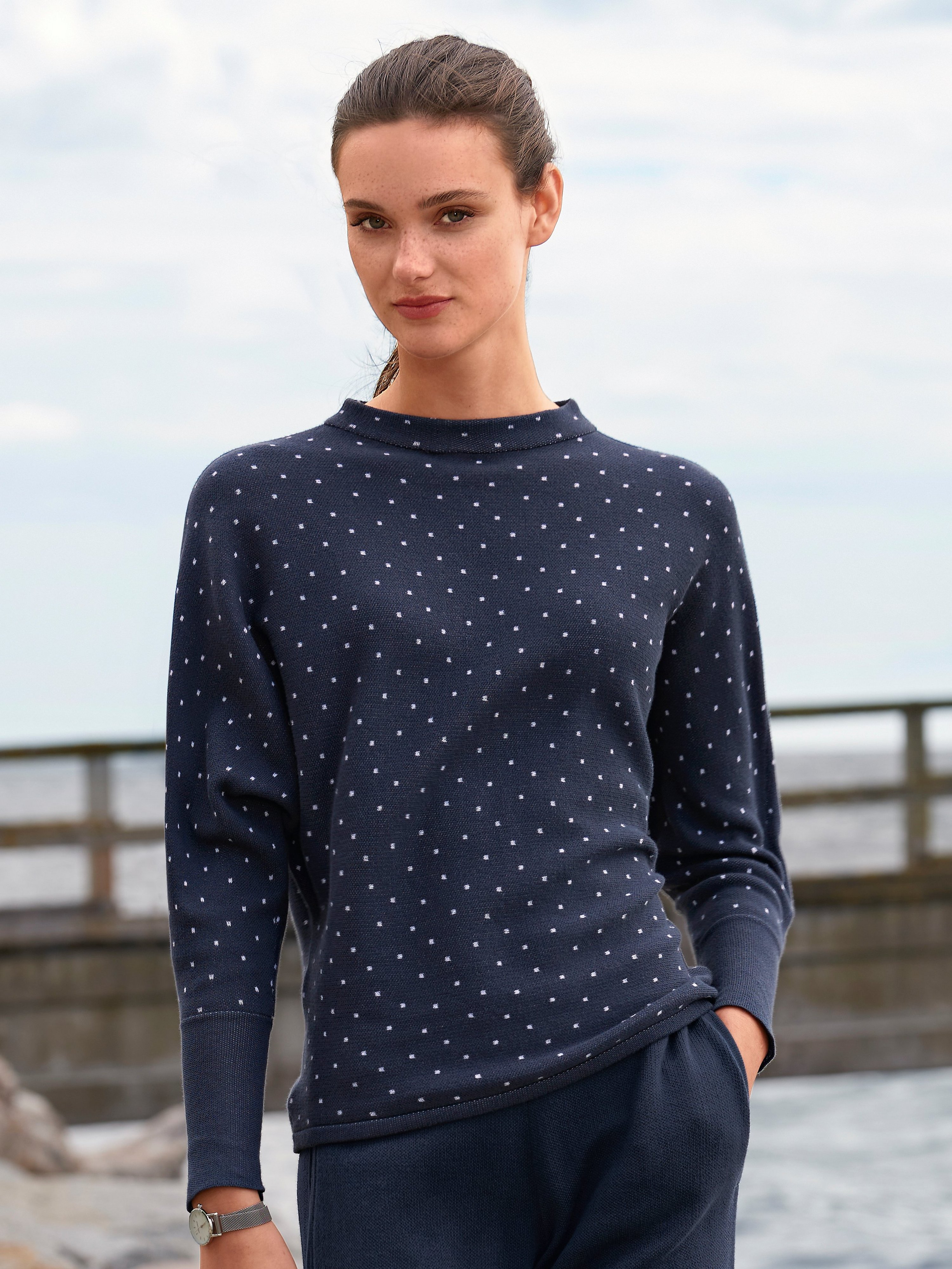 Pullover mit Stehbundkragen