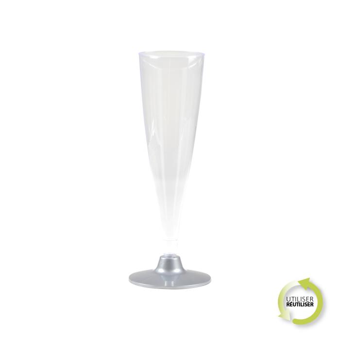 SET 6 FLUTES A CHAMPAGNE 14CL GRIS