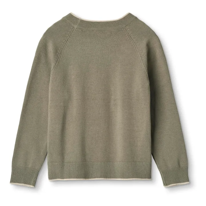 Fliink Pull Favo Broderie Ballon | Vert kaki