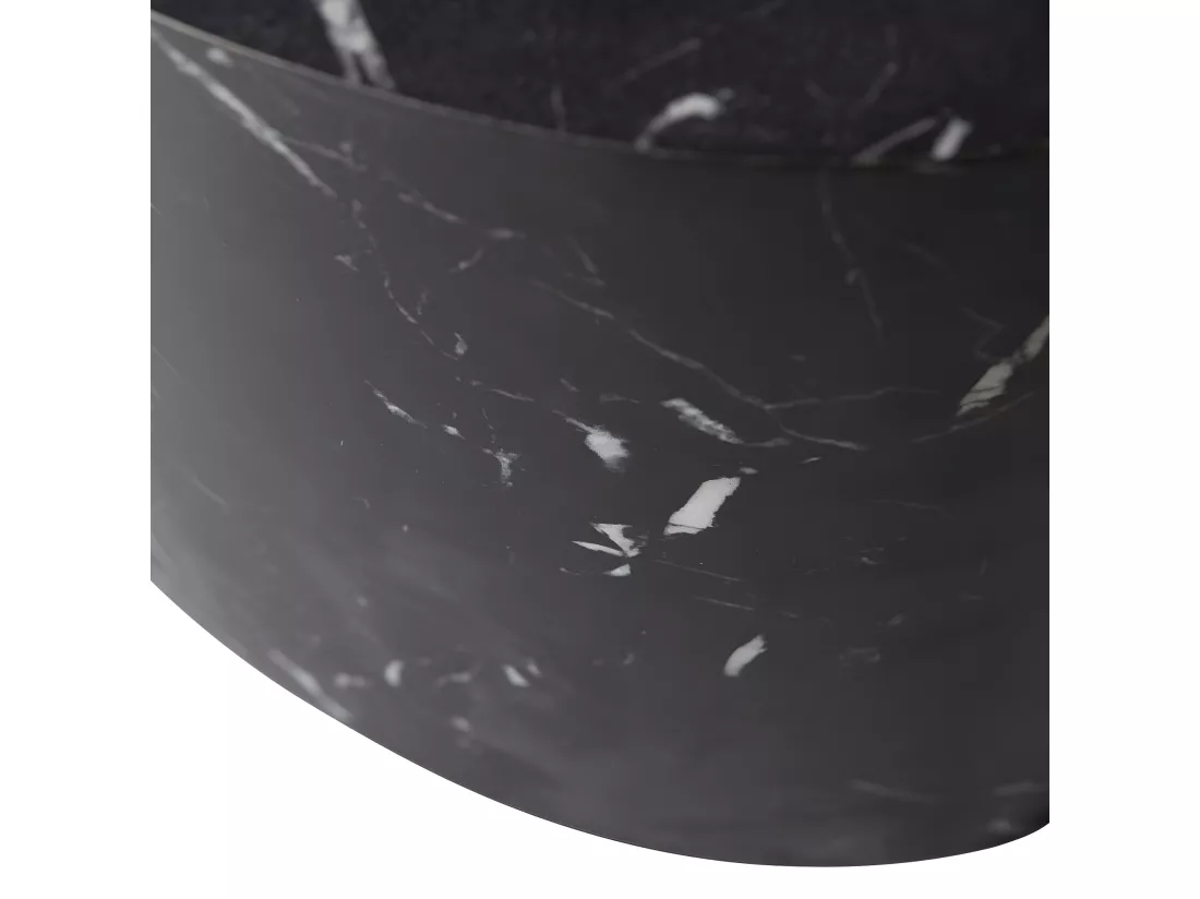 Quint - Table d'appoint ovale en bois 48x33cm - Noir