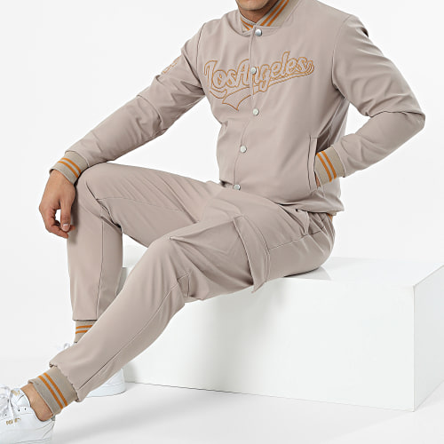 Ensemble Veste Et Pantalon Jogging LL556 Beige