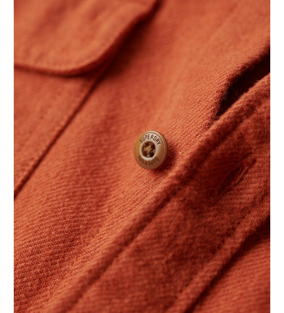 Camisa de flanela de algodão orgânico Superdry Trailsman, laranja