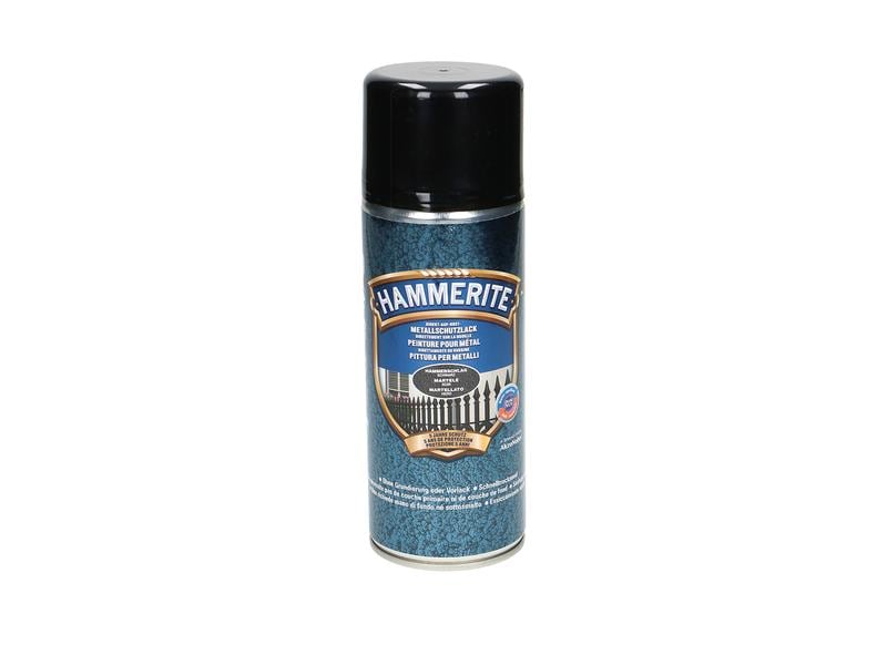 Hammerite Metall-Schutzlack HS Schwarz, 400 ml Rostschützende Lackierung mit Hammerschlag Effekt