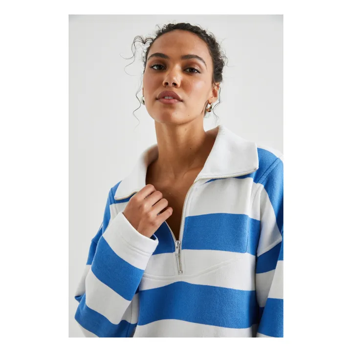 Rails Sweat Zippé Parker Rayures | Bleu