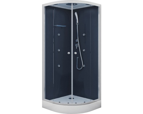Aurlane BLUE RIVER complete douche-unit, 90 x 90 x 215 cm, zilvergrijs