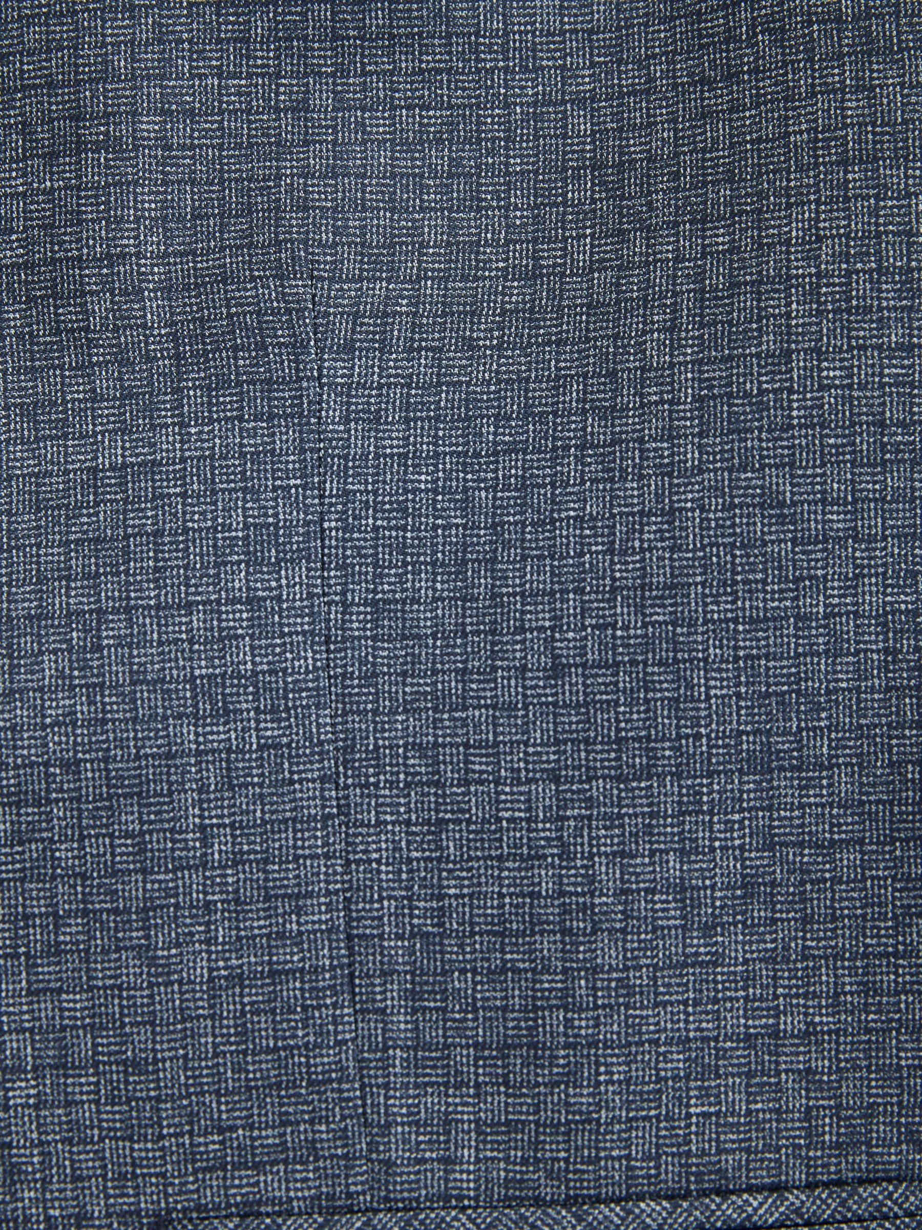 Blauw - Regular Fit getrimd gestructureerd colbert
