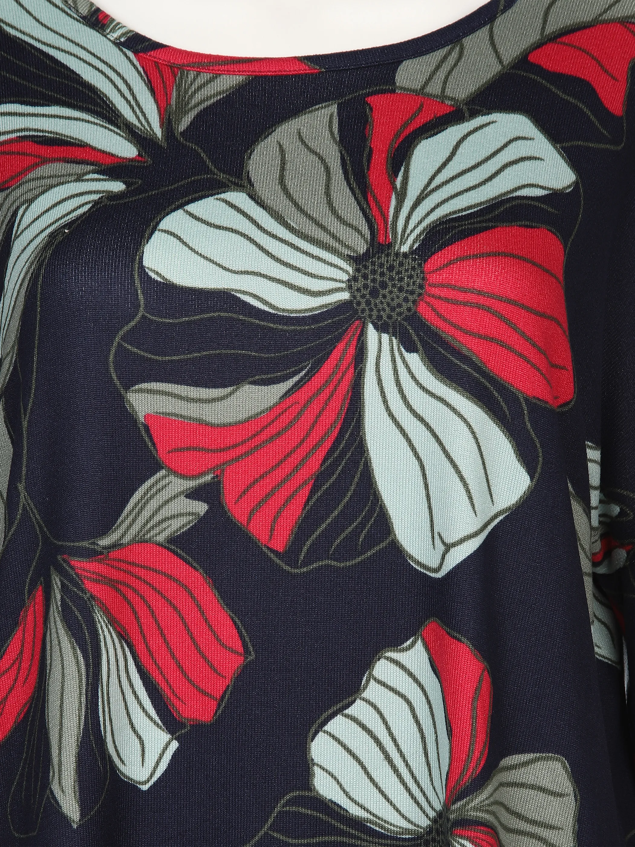 Damen Strickshirt mit floralem Alloverprint