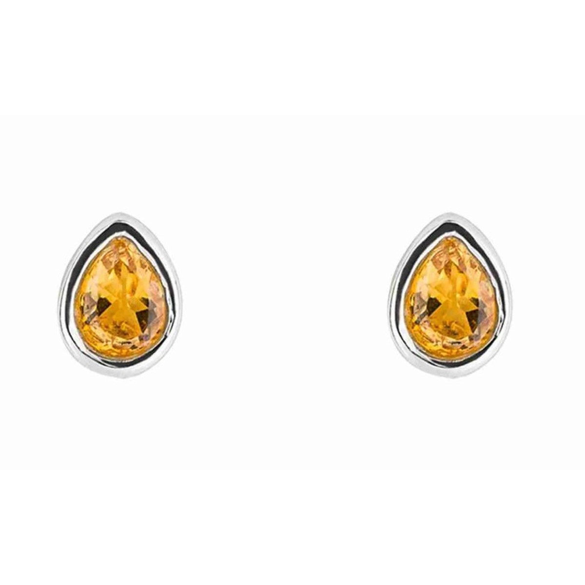 Boucle d'oreille citrine jaune en argent 925