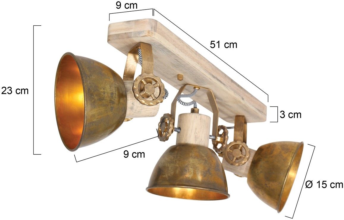 Plafondlamp 2133BR Gearwood Mexlite B51 x D9 cm