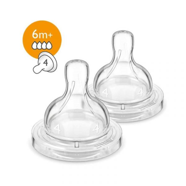 Philips Avent Tetinas de Silicone Fluxo Rápido 6m