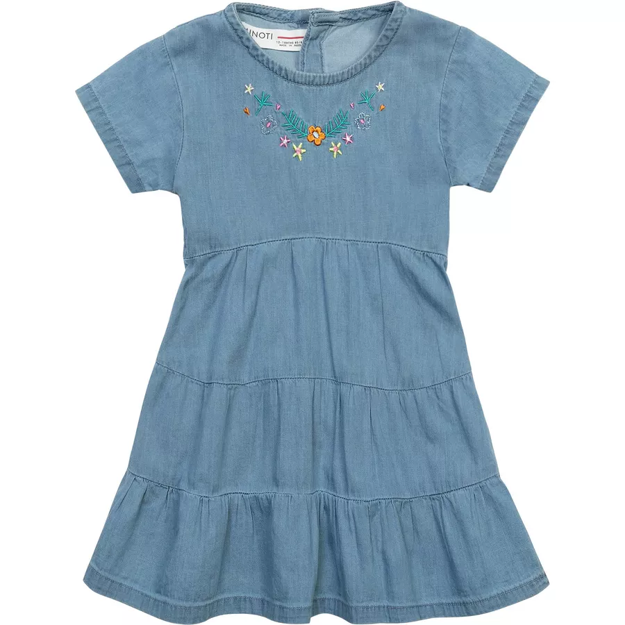MINOTI Jeanskleid mit Stickerei Denim-Hellblau