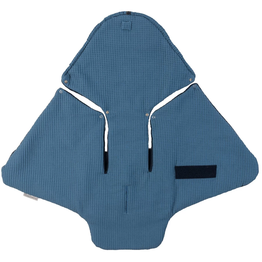 Ullenboom Einschlagdecke Waffelpique Blau Wale 98 x 98 cm