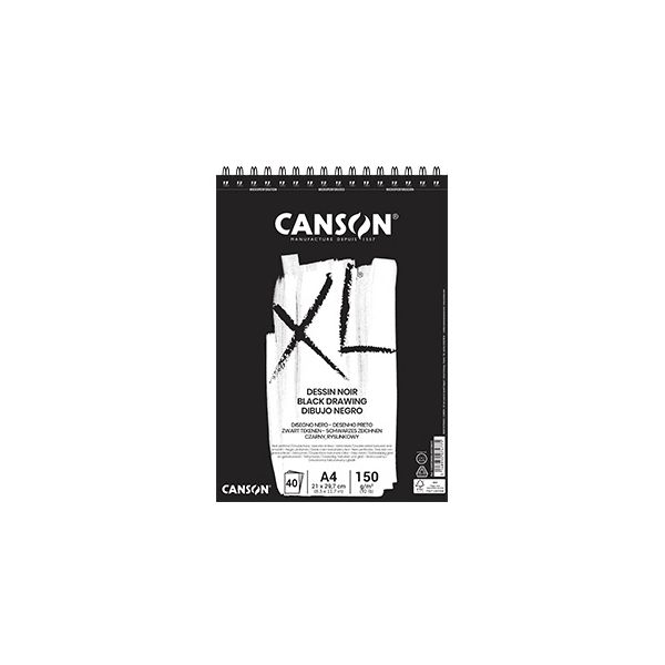 Canson Bloco A4 Xl Dessin Preto 150Grs 40Fls