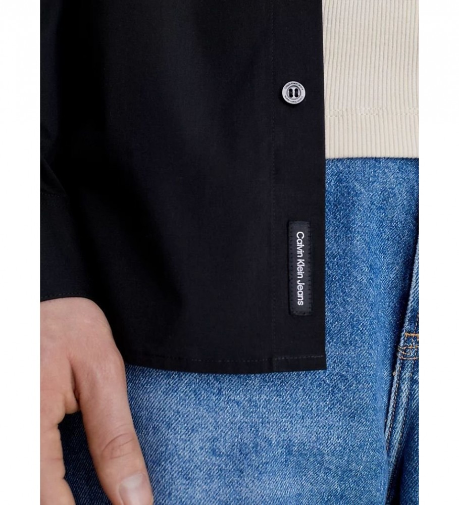 Camisa Calvin Klein Jeans Slim Stretch Cotton preta