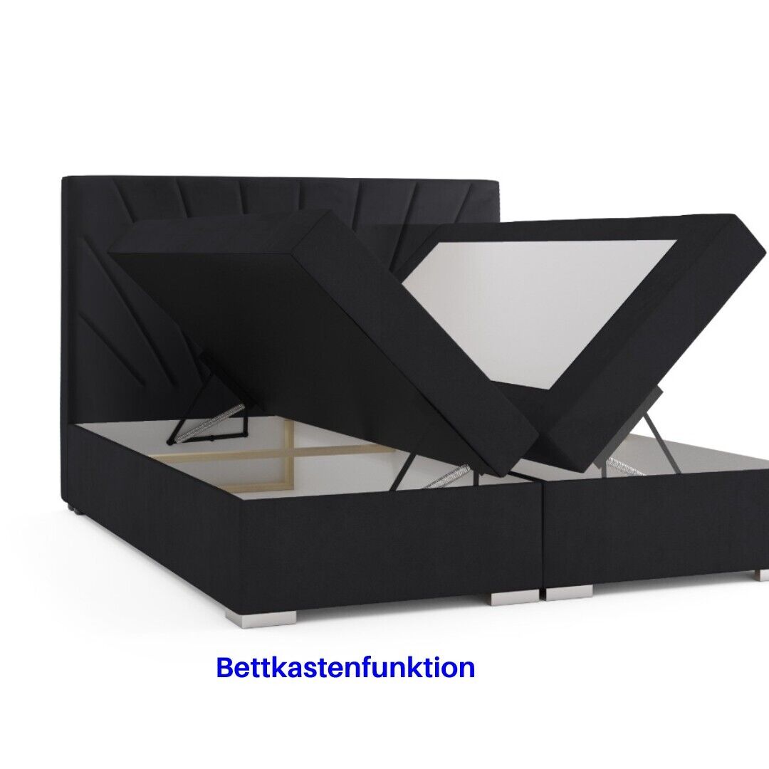 M-Punkt Boxspringbett MALIBU mit Bettkasten 180 x 200 cm - Anthrazit